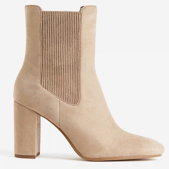 H&M HEELED CHELSEA BOOTS Tan Size 8 - Picture 2 of 11